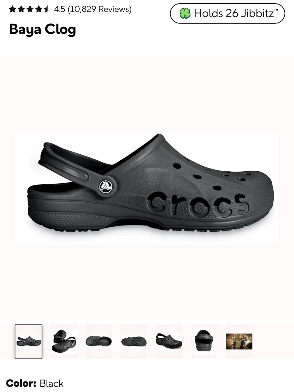 Men’s Black Crocs - Baya Clog